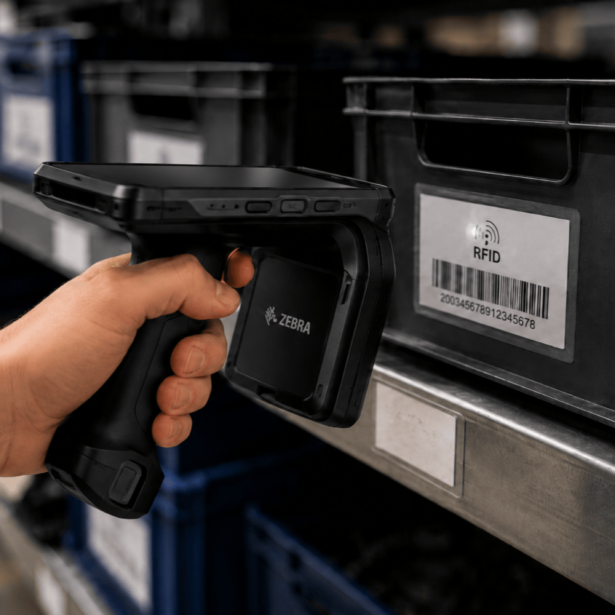 Zebra TC22R handheld used for RFID traceability in manufacturing